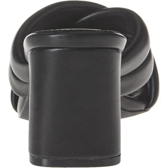 🆕Women's Crossover Heeled Sandal Pump Black Faux Leather, Stylish & Chic - Picture 3 of 8